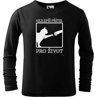 Dobrý triko Dětské bavlněné triko Nejlepší přítel Černá