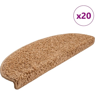 vidaXL Изтривалки за стълби, 20 бр. , 65x21x4 см, бежови, полукръгли, големи (3365847)