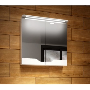 GERA МЕБЕЛ ЗА БАНЯ С ОГЛЕДАЛО ЛАРА 64х61.5х13см БЯЛ