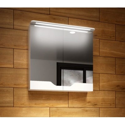 GERA МЕБЕЛ ЗА БАНЯ С ОГЛЕДАЛО ЛАРА 64х61.5х13см БЯЛ