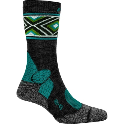 P. A. C P. A. C. Дамски туристически чорапи P. A. C. Women's 4.1 Trekking Merino Stability Walking socks - Anthracite / Petrol - размер 35-37 (EU) (201-8964-0311)