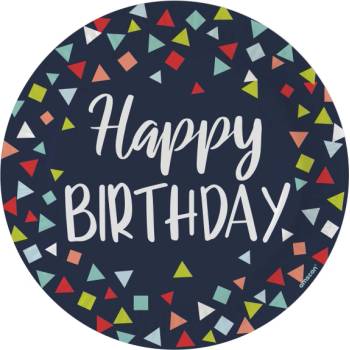 Image 1 of Amscan Хартиени чинии - Честит рожден ден 23 см