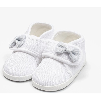 New Baby Dojčenské capačky s mašličkou biela