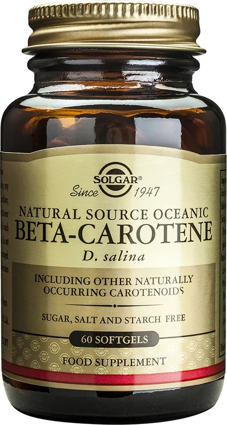 SOLGAR Хранителна добавка Бета каротин , Solgar Beta-Carotene 7mg, 60caps