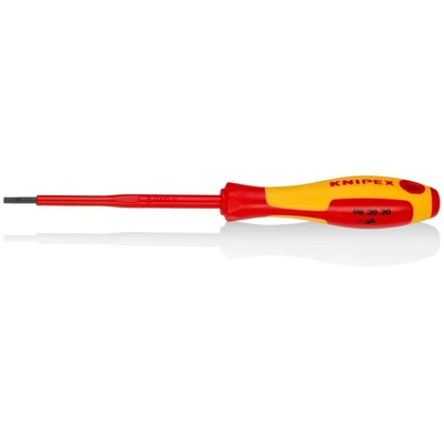 KNIPEX Отвертка шлиц 3.0, vde 1000v жълто-червена ръкохватка 202мм, (k982030)
