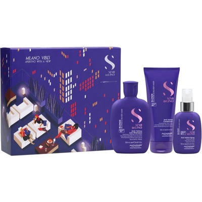 ALFAPARF Milano Semi di Lino Blonde Holiday Kit подаръчен комплект за блонд коса и коса с кичури 3 бр