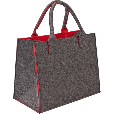 DEMA Plstená taška 35x20x28 cm Shopper L antracit/červená