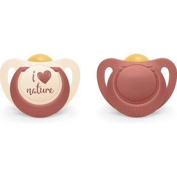 Nuk Каучукови залъгалки NUK for Nature - Червени, 0-6 месеца, 2 броя (10726080-Червен)