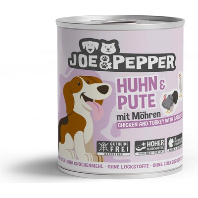 Joe & Pepper Dog kuře a krůta s mrkví 6 x 800 g