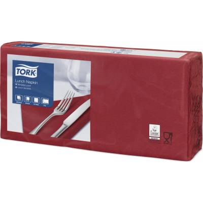 Tork ubrousky papírové 2V obědový bordó 33x33cm
