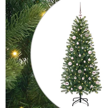 vidaXL С изкуствено коледно дърво с поставка Зелен 150 cm PE и PVC (3397343)