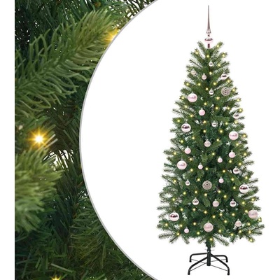 vidaXL С изкуствено коледно дърво с поставка Зелен 150 cm PE и PVC (3397343)