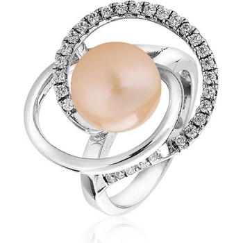 Image 1 of Swan Сребърен пръстен с розова перла и циркони FN596R Swan