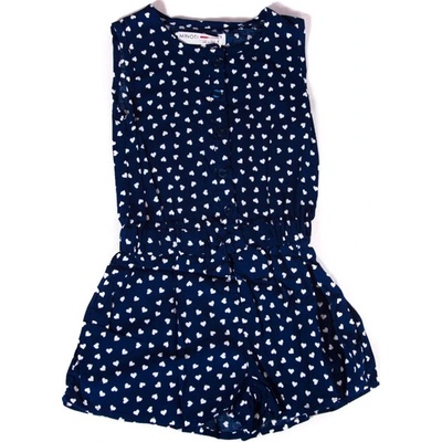 Minoti dívčí overal kraťasový modrý se srdíčky – Zboží Dáma