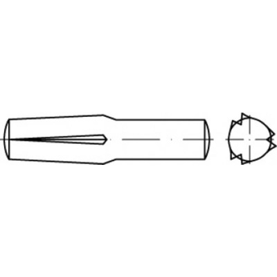 TOOLCRAFT TO-5437779 násuvný ryhovaný kolík 1.5 mm ocel 250 ks