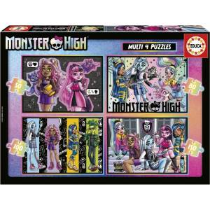 Educa Прогресивен пъзел, Educa, Monster High 4 в 1, 50/80/100/150 части