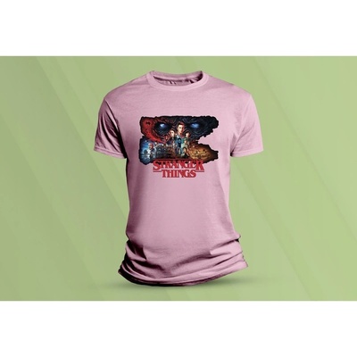 Sandratex dětské bavlněné tričko Stranger Things růžová