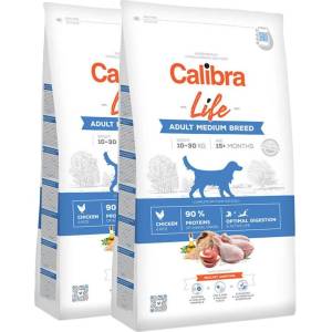 Calibra Dog Life Възрастен Среден Размер Пиле 2 x 12 кг