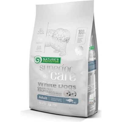 Nature's Protection Nature' s Protection, суха храна за бели кучета от малките породи с бяла риба, 1, 5кг