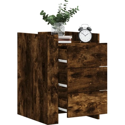 vidaXL Нощно шкафче, опушен дъб, 45x50x65 см, инженерно дърво (848308)