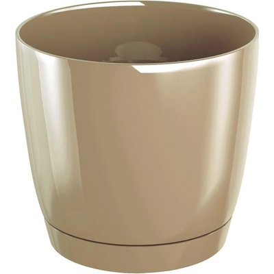 Prosperplast Květináč COUBI ROUND P s miskou káva s mlékem 15,5 cm