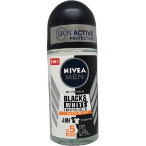 Nivea рол-он мъжки, Invisible, Black & White, Ultimate impact, 50мл