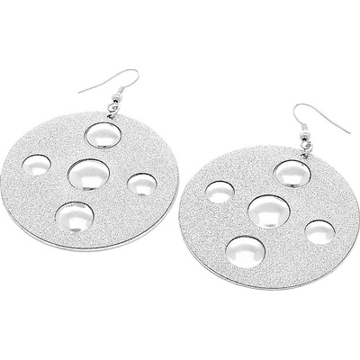 MPM Dámské visací ocelové nerezové náušnice 6112 stříbrné barvy SER.6112