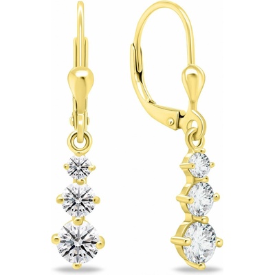 Brilio Silver Krásné pozlacené náušnice se zirkony EA656Y