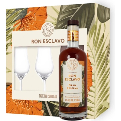 Ron Esclavo Gran Reserva 40% 0,5 l (dárkové balení 2 sklenice)