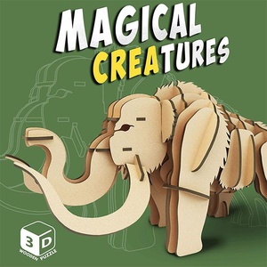 RAYA TOYS Дървен 3D пъзел Raya Toys - Magical Creatures: Мамут, 38 части (517123249) - ozone
