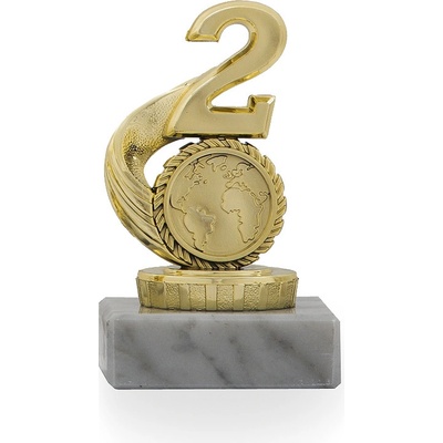 Figurka "2" na emblém zlatá 10 cm včetně podstavce