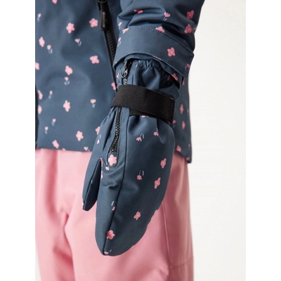 Unuo Dětské zimní rukavice Polar Černá Květiny – Zboží Dáma