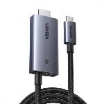 UGREEN Кабел Ugreen CM875, от USB-C(м) към HDMI(м)/USB-C(ж), 2m, черен, 8K@60Hz (UGR-75868)