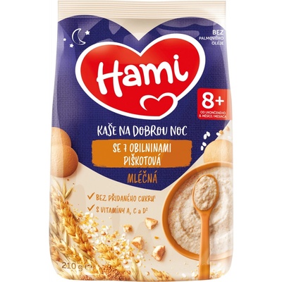 Hami Mléčná kaše se 7 obilninami piškotová 210 g