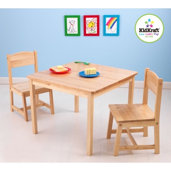 KidKraft detský stôl s dvoma stoličkami natural