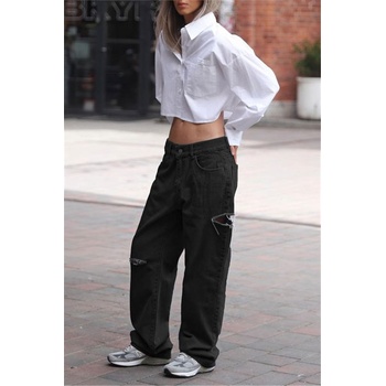 Madmext Дамски дънков панталон mg1560 - Черен #358651 (358651_Черно)