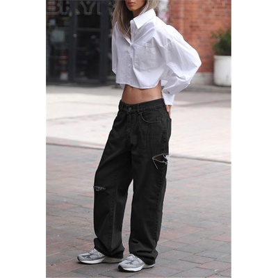 Madmext Дамски дънков панталон mg1560 - Черен #358651 (358651_Черно)