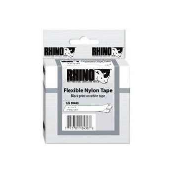 DYMO ID1 18488 S0718100 Индустриална етикетна ролка, гъвкав найлон, 12 мм x 3, 5 м, черно / бяло (18488) (18488)