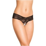  Прашки без дъно със секси панделка, черни - G-String 2403 S/M (SLC0240316)