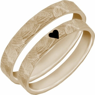 Eppi Tepané a škrábané snubní prsteny z oříškového zlata Abale RW49502