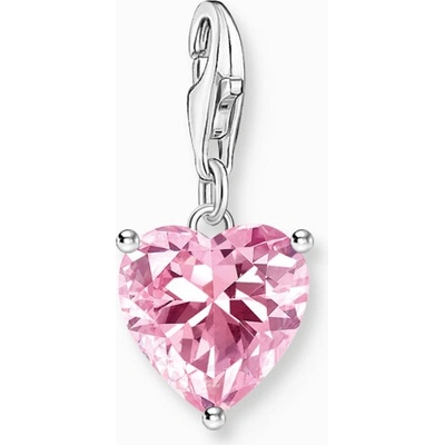 Thomas Sabo přívěsek charm Silver heart with pink stone 2205 051 9