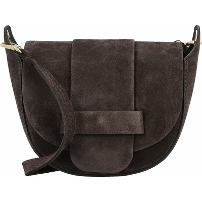 Stylová dámská kožená crossbody kabelka Chiara Weia tmavě hnědá