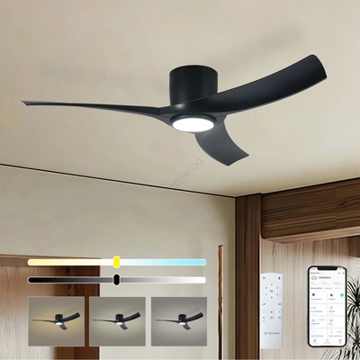 ZEVENTI - LED таванен вентилатор ORBITO LED/24W/230V Wi-Fi Tuya черен + дистанционно управление (ZV0069)