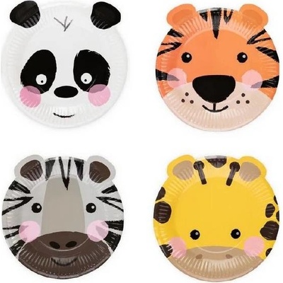 Papierové taniere Zvieratká 18 cm, 4 ks - Party Pal