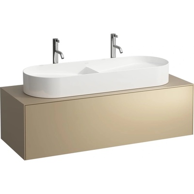 LAUFEN SONAR - skříňka pod umyvadlo, s 1 zásuvkou, pro umyvadlové mísy H812348, H812349, s výřezem uprostřed (H405471034) Zlatá (lak)