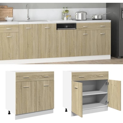 vidaXL Шкаф с чекмеджета "Lyon", дъб Сонома, 80x46x81, 5 см, инженерно дърво (849615)