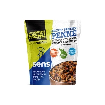 Adventure Menu LW Cvrčšie proteínové penne v omáčke s fazuľami špenátom a olivami 142 g