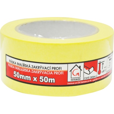 Mako Komfort Lepiaca páska zakrývacia hladký krep 7 dní do 60 °C 50 mm × 50 m