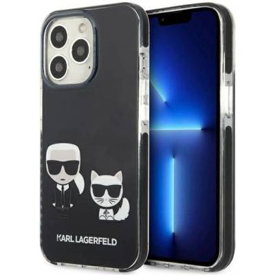 KARL LAGERFELD Гръб Karl Lagerfeld TPE Karl and Choupette Case за iPhone 13 Pro - Черен