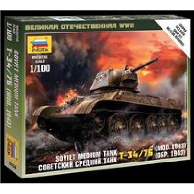 Zvezda Easy Kit Soviet Medium Tank T 34 76 mod.1943 1:100